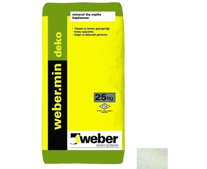 მიუნხენი 2მმ-იანი WEBER MIN DEKO 25 KG — დეკორატიული ბათქაში